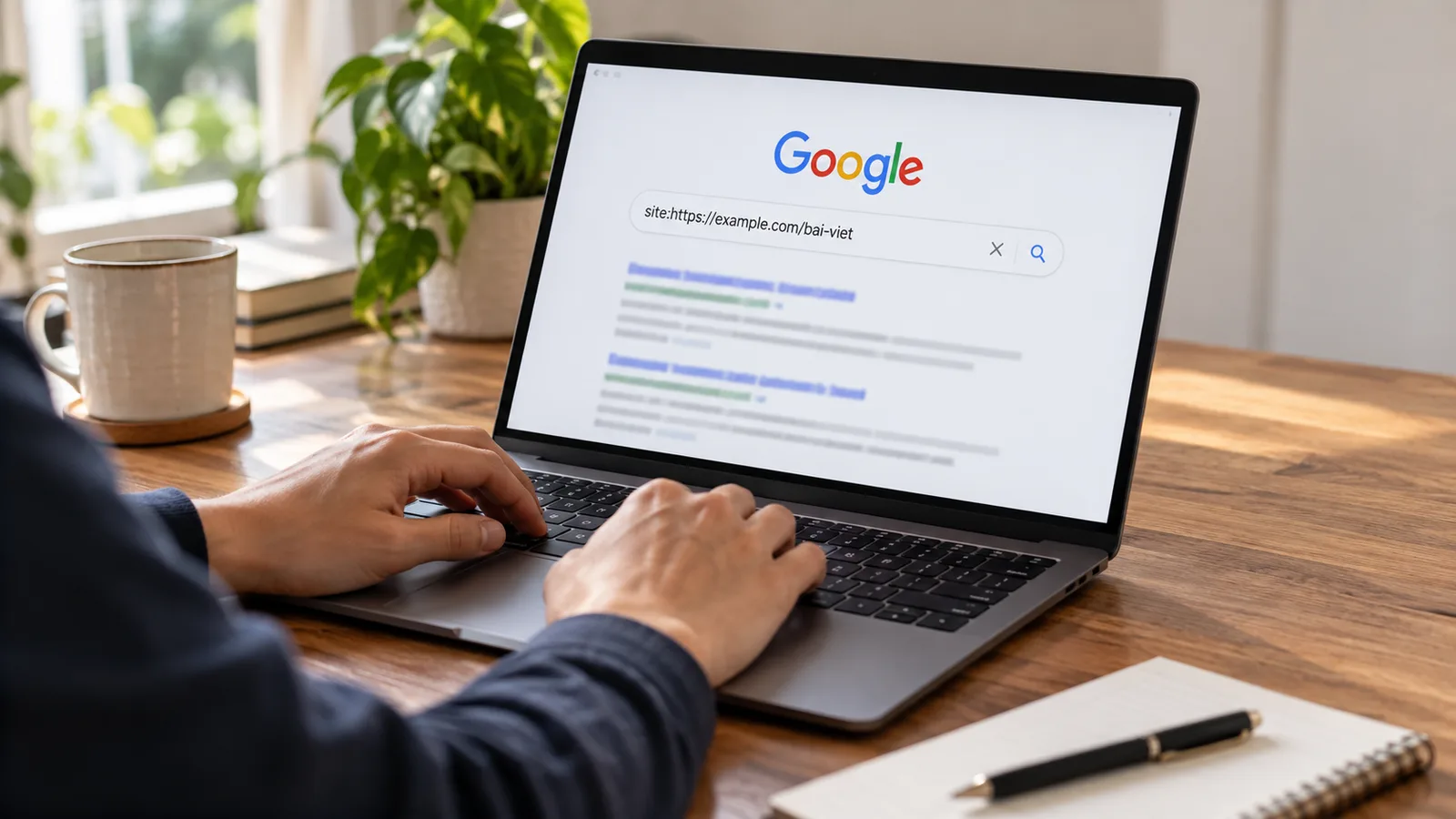 Bước 1: Kiểm tra tức thì bài viết bằng cú pháp site: trên Google – cách kiểm tra index bài viết nhanh